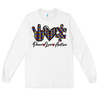 White Peace Love Autism Long Sleeve Tee - Bettercallsaul