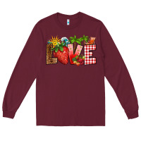 Burgundy love strawberry Long Sleeve Tee - RanaPortraitStore