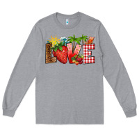 Heather Grey love strawberry Long Sleeve Tee - RanaPortraitStore