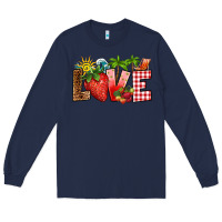 Navy love strawberry Long Sleeve Tee - RanaPortraitStore