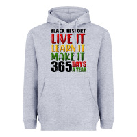 Heather Grey black history live it Heavyweight Hoodie - FaDigitalArtStudio