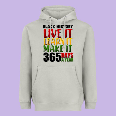Black History Live It Heavyweight Hoodie Designed By Fadigitalartstudio