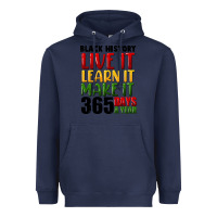 Navy black history live it Heavyweight Hoodie - FaDigitalArtStudio