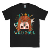 Black Western İndian Wild Soul With Braid Hair Woman Classic Tee - BundleAndBundleShop