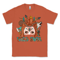 Copper Western İndian Wild Soul With Braid Hair Woman Classic Tee - BundleAndBundleShop
