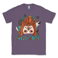 Lavender Western İndian Wild Soul With Braid Hair Woman Classic Tee - BundleAndBundleShop