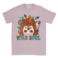 Lilac Western İndian Wild Soul With Braid Hair Woman Classic Tee - BundleAndBundleShop