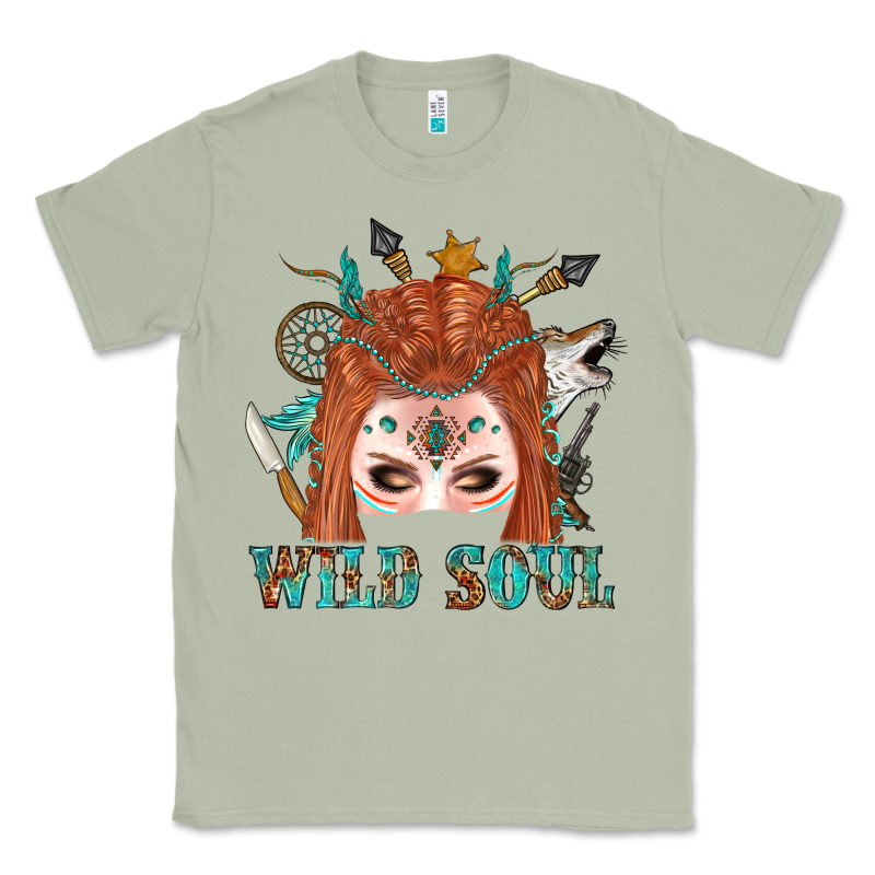 Western İndian Wild Soul With Braid Hair Woman Classic Tee by BundleAndBundleShop | Teevron