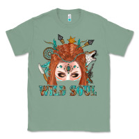 Sage Western İndian Wild Soul With Braid Hair Woman Classic Tee - BundleAndBundleShop