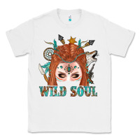 White Western İndian Wild Soul With Braid Hair Woman Classic Tee - BundleAndBundleShop