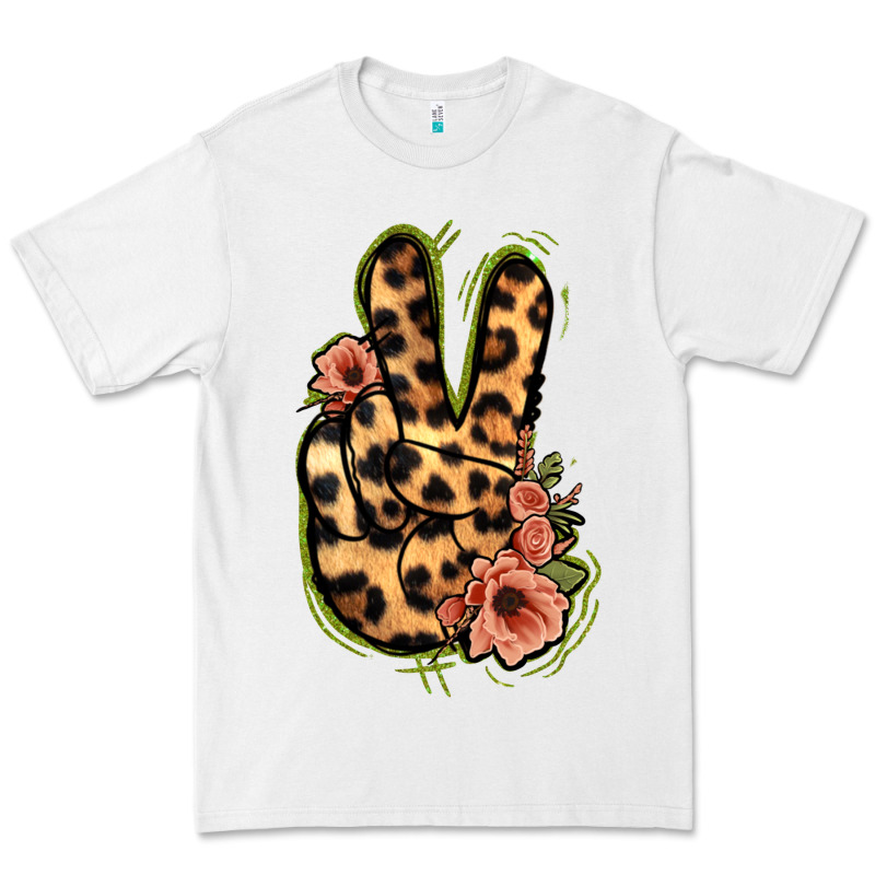 Leopard Floral Peace Sign Premium Tee by Jasminsmagicworld | Teevron