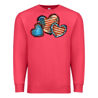 Cardinal American flag hearts 4th of july Premium Sweatshirt - FaDigitalArtStudio