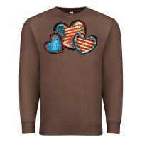 Chestnut American flag hearts 4th of july Premium Sweatshirt - FaDigitalArtStudio