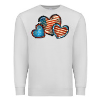 Dove Grey American flag hearts 4th of july Premium Sweatshirt - FaDigitalArtStudio
