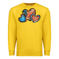 American Flag Hearts 4th Of July Premium Sweatshirt | Teevron