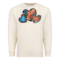 Sandshell American flag hearts 4th of july Premium Sweatshirt - FaDigitalArtStudio