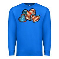 True Royal American flag hearts 4th of july Premium Sweatshirt - FaDigitalArtStudio