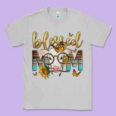 Western Blessed Mom Baby Calf Mother's Day Classic Tee Designed By Lillyallendesigns