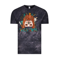 Cloud Black Western İndian Wild Soul With Braid Hair Woman Vintage Tee - BundleAndBundleShop