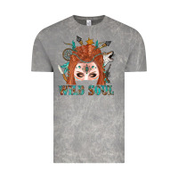 Cloud Rock Western İndian Wild Soul With Braid Hair Woman Vintage Tee - BundleAndBundleShop