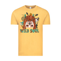 Vintage Mustard Western İndian Wild Soul With Braid Hair Woman Vintage Tee - BundleAndBundleShop
