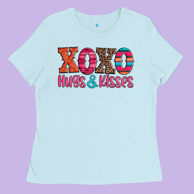 Xoxo Hugs And Kisses Ladies Tee Designed By Jasminsmagicworld