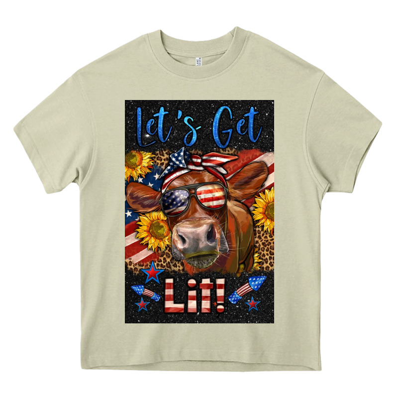 Western Let's Get Lit Cow Heavy Core Tee by LillyAllenDesigns | Teevron