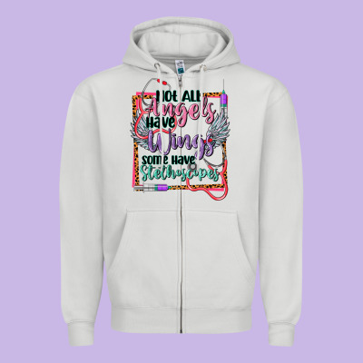 Not All Angels Have Wings Zipper Hoodie Designed By Cowgirlartshop