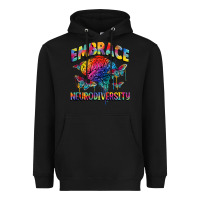 Black Embrace neurodiversity Autism Heavyweight Hoodie - FaDigitalArtStudio
