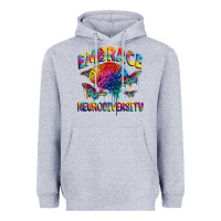 Heather Grey Embrace neurodiversity Autism Heavyweight Hoodie - FaDigitalArtStudio