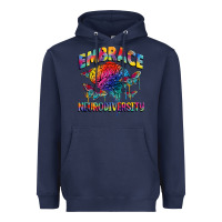 Navy Embrace neurodiversity Autism Heavyweight Hoodie - FaDigitalArtStudio