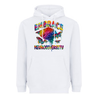 White Embrace neurodiversity Autism Heavyweight Hoodie - FaDigitalArtStudio
