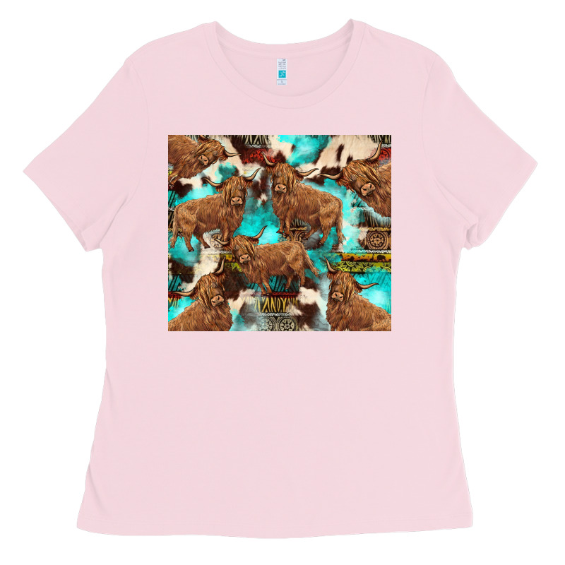 Astec Cowhide Highlands Cow Ladies Tee by BarkalooDesign | Teevron
