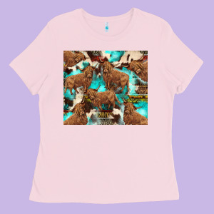 Astec Cowhide Highlands Cow Ladies Tee Designed By Barkaloodesign