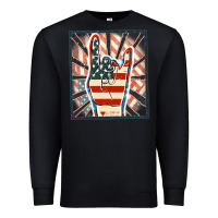 Black Freedom rock hand Premium Sweatshirt - FaDigitalArtStudio