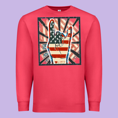 Freedom Rock Hand Premium Sweatshirt Designed By Fadigitalartstudio