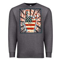 Charcoal Heather Freedom rock hand Premium Sweatshirt - FaDigitalArtStudio