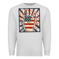 Dove Grey Freedom rock hand Premium Sweatshirt - FaDigitalArtStudio