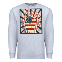 Heather Grey Freedom rock hand Premium Sweatshirt - FaDigitalArtStudio
