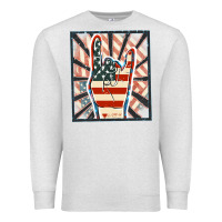 Oatmeal Heather Freedom rock hand Premium Sweatshirt - FaDigitalArtStudio