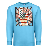 Ocean Blue Freedom rock hand Premium Sweatshirt - FaDigitalArtStudio