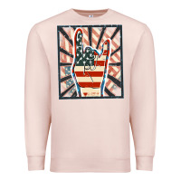 Pale Pink Freedom rock hand Premium Sweatshirt - FaDigitalArtStudio