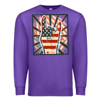 Purple Freedom rock hand Premium Sweatshirt - FaDigitalArtStudio
