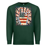 Sports Green Freedom rock hand Premium Sweatshirt - FaDigitalArtStudio