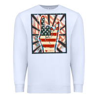 White Freedom rock hand Premium Sweatshirt - FaDigitalArtStudio