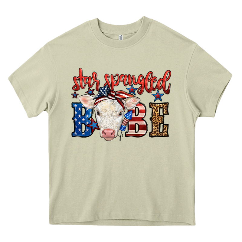 Western Star Spangled Baby Cow Heavy Core Tee by LillyAllenDesigns | Teevron