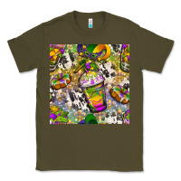 Army Green Mardi Gras coffee cups and donut with cowhide Classic Tee - BundleAndBundleShop
