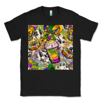 Black Mardi Gras coffee cups and donut with cowhide Classic Tee - BundleAndBundleShop