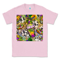 Bubblegum Pink Mardi Gras coffee cups and donut with cowhide Classic Tee - BundleAndBundleShop
