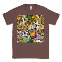 Chestnut Mardi Gras coffee cups and donut with cowhide Classic Tee - BundleAndBundleShop